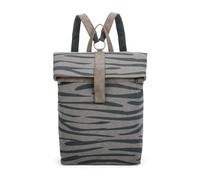 Fritzi Izzy03 Canvas Zebra Wild Rucksack Baumwollmix Damen City vegan verstellbare Träger Zebraprint 40 x 30,5 x 18 cm, Grün