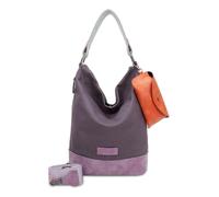 Fritzi Izzy07 Olga Canvas Hobo Baumwollmix Damen Umhängetasche City Beach vegan abnehmbares Brillenetui Schultergurt 37 x 27 x 17 cm, Schwarz - Rosa - Orange - Grün - Blau - Pink - Lila - Mint - Beige