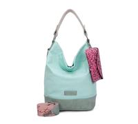 Fritzi Izzy07 Olga Canvas Lime Hobo Baumwollmix Damen Umhängetasche Festival City Beach vegan abnehmbares Brillenetui Schultergurt 37 x 27 x 17 cm, Grün