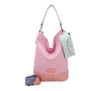 Fritzi Izzy07 Olga Canvas Rosy Hobo Baumwollmix Damen Umhängetasche Festival City Beach vegan abnehmbares Brillenetui Schultergurt 37 x 27 x 17 cm, Rosa