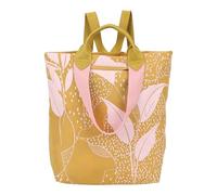 Fritzi Ju Limited Leaves Lighty Curry Rose Rucksack Nylon Damen Backpack Freizeit Alltag mit Reißverschluss verstellbaren Schultergurten 38 x 30 x 17 cm, Rosa