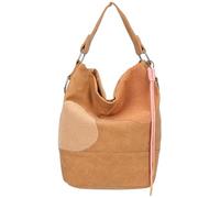 Fritzi Olga Limited Happy Flocked Heritage Soft Chestnut Hobo Handtasche Kunstleder Damen Umhängetasche Festival City vegan Flockdetails 37 x 27 x 17 cm, Braun