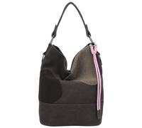 Fritzi Olga Limited Happy Flocked Heritage Soft Coffee Hobo Handtasche Kunstleder Damen Umhängetasche Festival City vegan Flockdetails 37 x 27 x 17 cm, Braun