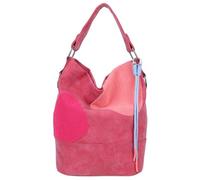Fritzi Olga Limited Happy Flocked Jive Soft Berry Hobo Handtasche Kunstleder Damen Umhängetasche Festival City vegan Flockdetails 37 x 27 x 17 cm, Pink