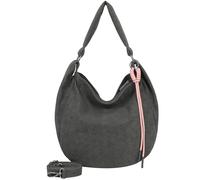 Fritzi Sue01 Suede Jacky Soft Espresso Hobo Handtasche Kunstleder Damen Umhängetasche Festival City vegan Suede-Optik Kordelanhänger 31 x 29 x 12 cm, Braun