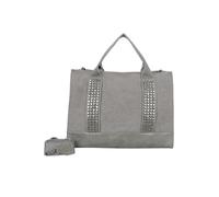 Fritzi Tote Bag Limited Rivet Canvas Shopper Handtasche Schultertasche Vegan Nieten-Design Damen Einkaufstasche mit breitem Webbing-Gurt und Reißverschluss 29,5 x 40 x 14 cm, Sand Beige