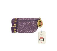 Fritzi x Frida Kahlo Bum Bag Limited Lady Gürteltasche Damen Umhängetasche Canvas Reißverschluss Innenfach verstellbarer abnehmbarer Schulterriemen Alltag Reisen Festival 12 x 29 x 9 cm, Lila