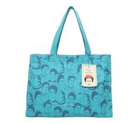 Fritzi x Frida Kahlo Easy 01 Canvas Limited Shopper Schultertasche mit Reißverschluss für Alltag und Shopping 34 x 46,5 x 23 cm - Beige, Blau, Hellblau, Rot, Lila, Taupe, Grün, Koralle