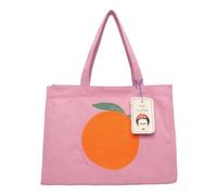 Fritzi x Frida Kahlo Easy 01 Canvas Shopper Oranges Schultertasche mit Reißverschluss und dekorativem Frida Kahlo Druck für Alltag und Shopping 34 x 46,5 x 23 cm, Blau
