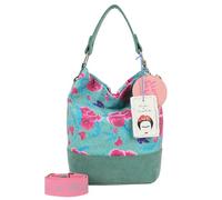 Fritzi x Frida Kahlo Izzy07 Limited Canvas Hobo Bag Damen Schultertasche Umhängetasche Handtasche Freizeit Alltag Arbeit Festival Magnetverschluss 37 x 27 x 17 cm - Türkis, Rosa, Lila, Beige, Pink