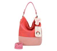Fritzi x Frida Kahlo Izzy07 Limited Kolibri Hobo Bag Canvas Damen Handtasche Alltag Reisen Schultertragbar mit Magnetverschluss 37 x 27 x 17 cm - Pink, Orange, Grün