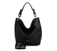 Fritzi01 Eco Hobo Damen Schultertasche Handtasche Reißverschluss Innenfach Steckfächer Shopper Freizeittasche Reisetasche Alltagstasche Arbeit 28 x 34 x 12 cm - Schwarz, Blau, Sky, Grün, Braun