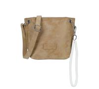 Fritzi aus Preußen Schultertasche Fritzi03N Kunstleder, vegan, abnehmbarer Anhänger, Braun