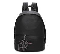 Fritzi07 Eco Backpack Black Damen Rucksack Backpack Freizeit Alltag Arbeit Reise Reißverschluss Fronttasche Lederimitat 29 x 35 x 14 cm, Schwarz