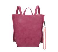 Fritzi33N Vintage Backpack Kunstleder Damen Rucksack Festival City vegan abnehmbarer Anhänger Vintage-Waschung 35,5 x 25 x 10 cm - Schwarz, Rosa, Braun, Grün, Grau, Pink, Blau, Gelb
