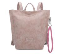 Fritzi33N Vintage Backpack Kunstleder Damen Rucksack Festival City vegan abnehmbarer Anhänger Vintage-Waschung 35,5 x 25 x 10 cm - Schwarz, Rosa, Braun, Grün, Grau, Pink, Blau, Gelb