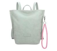 Fritzi33N Vintage Backpack Kunstleder Damen Rucksack Festival City vegan abnehmbarer Anhänger Vintage-Waschung 35,5 x 25 x 10 cm - Schwarz, Rosa, Braun, Grün, Grau, Pink, Blau, Gelb
