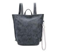 Fritzi33N Vintage Backpack Kunstleder Damen Rucksack Festival City vegan abnehmbarer Anhänger Vintage-Waschung 35,5 x 25 x 10 cm - Schwarz, Rosa, Braun, Grün, Grau, Pink, Blau, Gelb