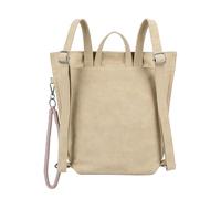 Fritzi33N Vintage Backpack Kunstleder Damen Rucksack Festival City vegan abnehmbarer Anhänger Vintage-Waschung 35,5 x 25 x 10 cm - Schwarz, Rosa, Braun, Grün, Grau, Pink, Blau, Gelb