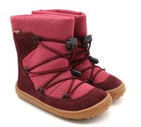 Barfußschuh FRODDO "BAREFOOT TEX TRACK", Jungen, Gr. 33, rot (bordeaux pink grau), Textil, Veloursleder, colorblocking, Schuhe Barfußschuh, Snowboots, Winterstiefel mit TEX-Membrane (74626951-33)