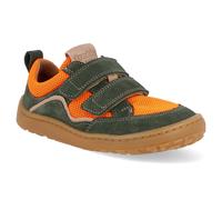 Froddo Barfußsneaker Leder + Meshbesatz Doppelklett Barefoot * G3130271 (Green/Orange, EU Schuhgrößensystem, Grundschulkind, Numerisch, M, 33)