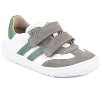 Froddo Barfußsneaker aus Leder Farbwahl mit Doppelklett & Zierstreifen Barefoot G3130292 F-Motion (White/Green, EU Schuhgrößensystem, Jugendliche, Numerisch, M, 35)