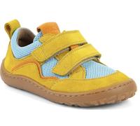Froddo Barfußsneaker Leder + Meshbesatz Doppelklett Barefoot * G3130271 (Blue/Yellow, EU Schuhgrößensystem, Grundschulkind, Numerisch, M, 28)