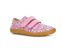 Barfußschuh FRODDO "BAREFOOT CANVAS", Kinder, Gr. 32, rosa (rosa einhorn), Baumwolle, Veloursleder, gemustert, Schuhe, Sneaker, Klettschuh mit Baumwollfutter (55060115-32) rosa einhorn