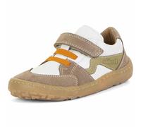 Froddo Leder Sneaker mit Klett & Zierschnürung * Barefoot Splash G3130263 (White/Braun -5, EU Schuhgrößensystem, Grundschulkind, Numerisch, M, 34)