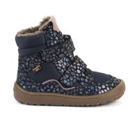 Barfußschuh FRODDO "BAREFOOT TEX WINTER", Kinder, Gr. 29, blau (blau, metallic, kombiniert), Mesh, Veloursleder, Schuhe Barfußschuh, Klettschuh, Winterstiefel mit TEX-Membrane (26860367-29) blau, meta
