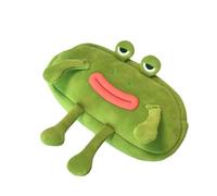 ① Frog Niedriger Fall mit großer Kapazität - Plüsch-Bleistifttasche, Ausrüstung für Schreibgeräte für Frosch, lustige Tier-Stiftspitze | Soft Plux Ka's Face Smile El Stationery Case, niedliche Tasche