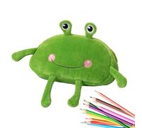 Frog Pencil Case | Soft Plush Large Stationery Crayon Case - Creative Stuffed Frog Cosmetic Bag, Storage Capacity. Fun and Functional, it can Store lTheme Crayon Pouch for Pens, Pencils, Erasers