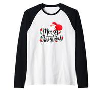 Frohe Weihnachten süßer Kleiner Weihnachtsmann roter Weihnachtsstern Raglan