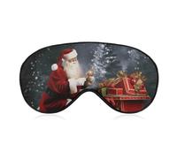 Frohe Weihnachten Weihnachtsmann Augenmaske Schlafmaske Augenmasken für Schlaf Schlafmasken für Frauen Männer Schlafmaske Reise Augenmaske Schlafmaske Verdunkelung Lustige Schlafmaske Niedliche