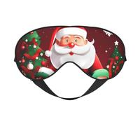 Frohe Weihnachten Weihnachtsmann Geschenk Augenmaske Schlafmaske für Männer Frauen 100% Verdunkelung, kein Druck auf die Augen, weich & atmungsaktiv