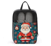 Frohe Weihnachten Weihnachtsmann Schuhtasche Reise Schuh-Organizer Wasserabweisend Schuhbeutel mit Reißverschluss Sneaker Staubbeutel Grau Einheitsgröße Modern, grau, Einheitsgröße, Modern
