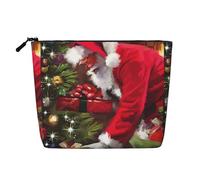 Frohe Weihnachten, Weihnachtsmann, wasserdicht, großes Fassungsvermögen, mit Reißverschluss, Reisen, Geschäftsreise, Zuhause, multifunktionale Make-up-Tasche, Aufbewahrungstasche, Münzgeldbörse,