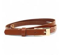 FRONHOFER Damen Ledergürtel Rindsleder 1,5 cm ca. 4,5 cm x 2 cm vergoldete Dornschnalle extra flach plastikfrei Made in Germany Taillengürtel für Kleider und Cardigans