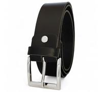 FRONHOFER klassischer Herrengürtel 38mm breit, Leder, silberne Gürtelschnalle, extra Schraube, kürzbar, Wechselgürtel, 18580, Größe:Körperumfang 105 cm/Gesamtlänge 120 cm, Farbe:Schwarz