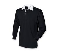 Front Row - Herren Männer Langärmeliges Rugby Shirt - Schwarz, XXL
