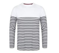 FRONT ROW LONG SLEEVED BRETON STRIPED T XXL WHITE/NAVY