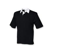 FRONT ROW SHORT SLEEVED RUGBY SHIRT L BLACK / WHITE