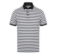 FRONT ROW STRIPED JERSEY POLO SHIRT S NAVY/WHITE