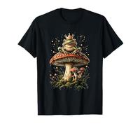 Frosch auf Fliegenpilz mit Krone - Märchenmotiv T-Shirt