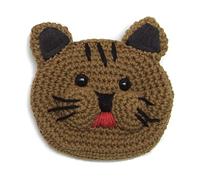 Frosch Huhn Erdbeere Katze Eule Münztasche Portemonnaie sehr wertig handgehäkelt mit Reißverschluss für jung und alt (Katze_Braun_Portemonnaie)