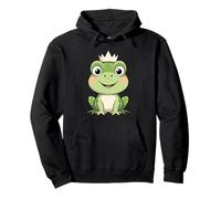 Frosch mit Krone Tier Illustration Motiv Pullover Hoodie