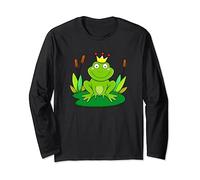 Froschkönig mit Krone Frosch König Königin Froschprinz Prinz Langarmshirt