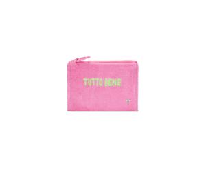 Frottee-Kosmetiktasche aus Baumwolle mit Schriftzug pink - Gr. - one size