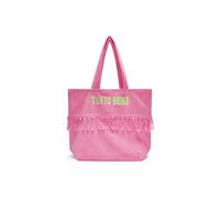 Frottee-Shopper aus Baumwolle mit Schriftzug pink - Gr. - one size