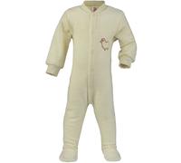 Engel Natur Einteiliger Schlafanzug mit Fuß – 100% Merinowolle – Natur Gr. 74/80